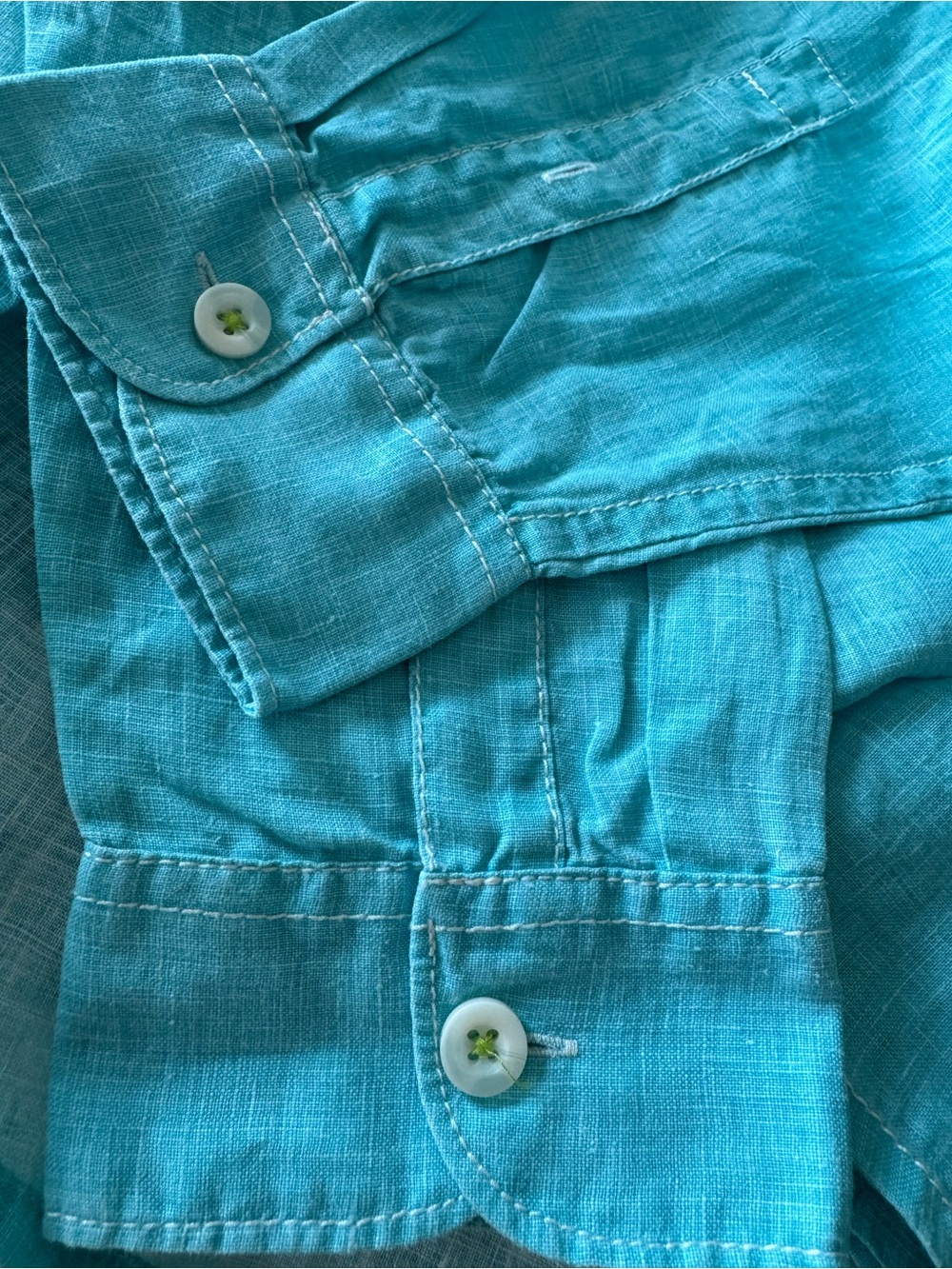 Tommy Bahama Sea Glass Breezer Linen Shirt Men’s XL Lawn Chair Aqua - Picture 5 of 9